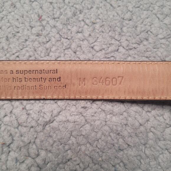 VTG Brighton Belt Medium Brown Leather Museum Collection Sun Moon 90s Western - Picture 10 of 10